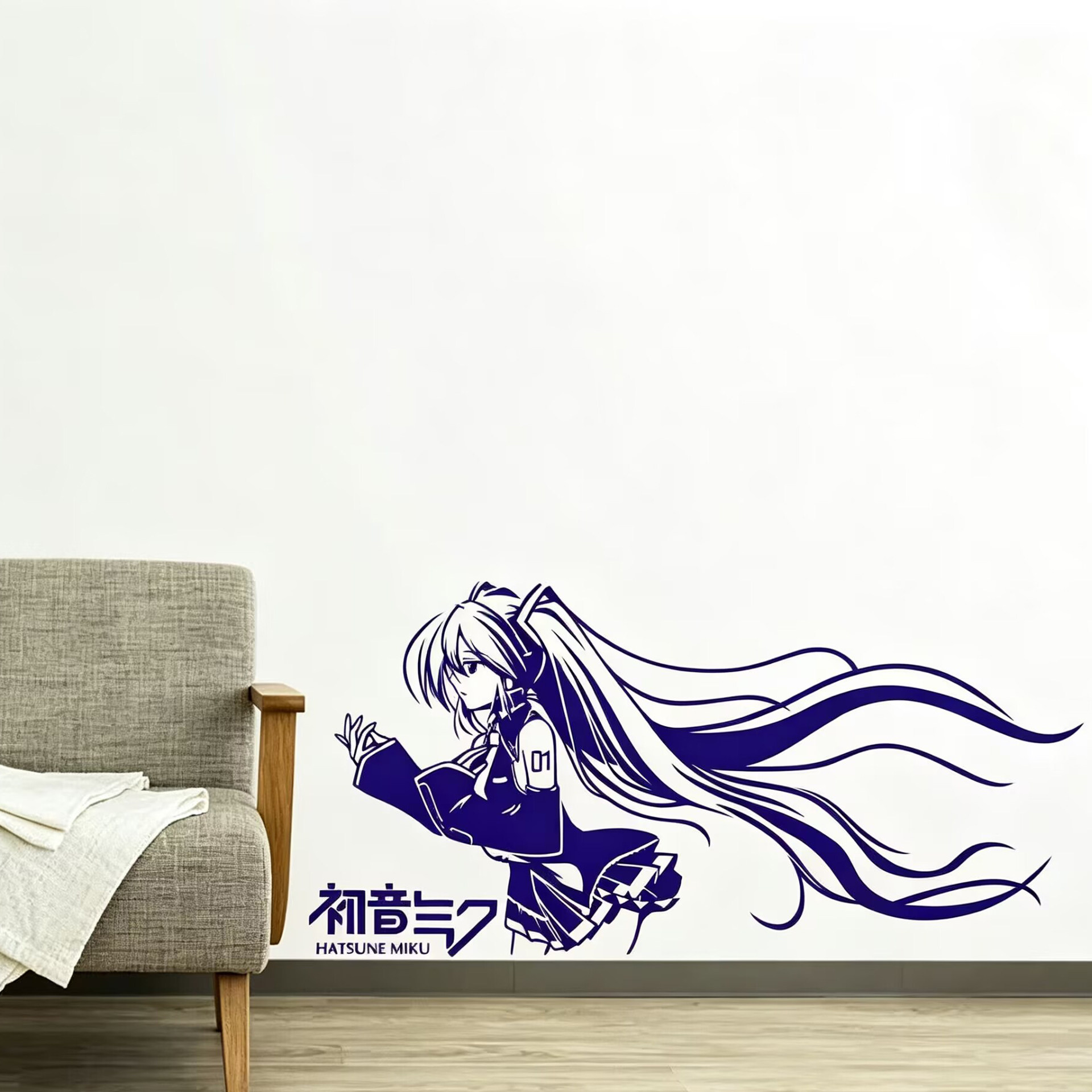初音未来长款宿舍墙贴二次元