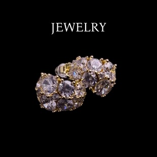 皇冠老店正品 C形锆石耳钉 CIM250020