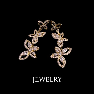 皇冠老店正品 金色蝴蝶耳饰 CIM250031