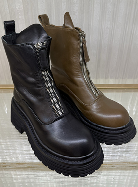 新品上架 法国乐芙女鞋/LE FAOU 胎牛皮短靴 L214026 吊牌价2899