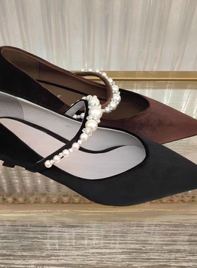 Cimior意大利设计师女鞋25秋丝绒猫跟尖头玛丽珍吊牌2880 CL25083