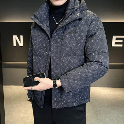 帅气百搭2025冬季新款男士加厚外套潮牌时尚保暖白鸭绒羽绒服连帽