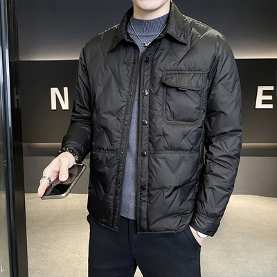 短款男士羽绒服90绒2025新款男款冬季商务休闲宽松保暖时尚外套