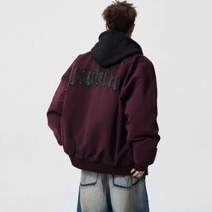 宽松加厚潮牌2025新款白鸭绒羽绒服飞行员立领上衣短款男款时尚