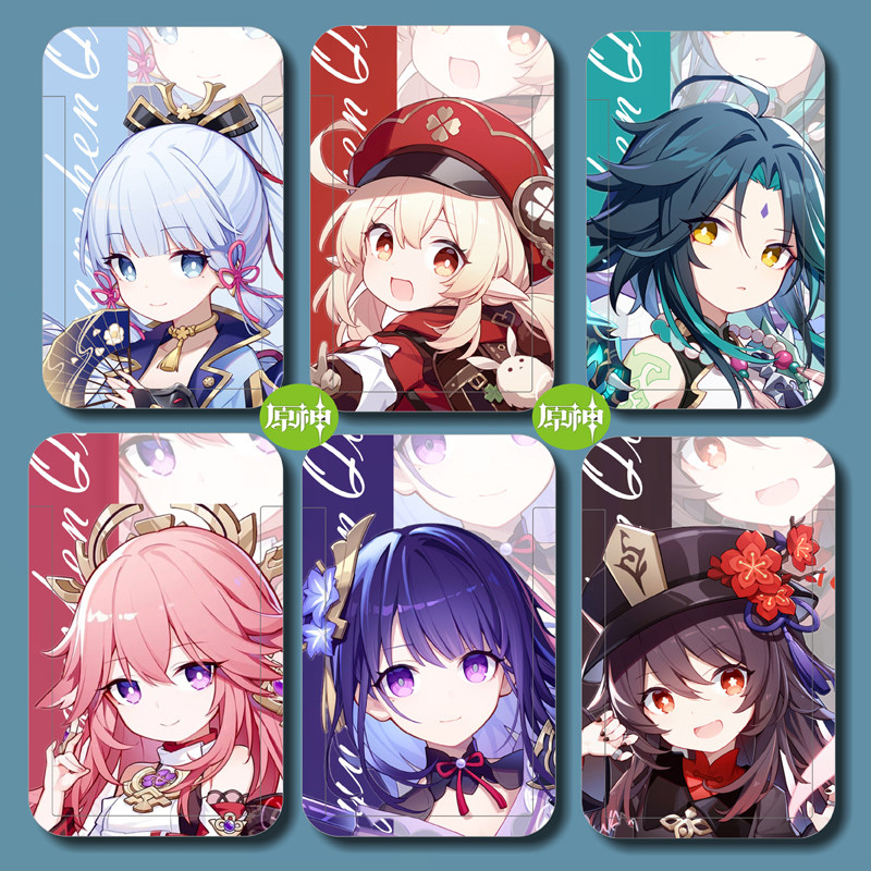 原神q版学生卡套枫原万叶魈可莉钟离八重神子神里绫人绫华刻晴琴