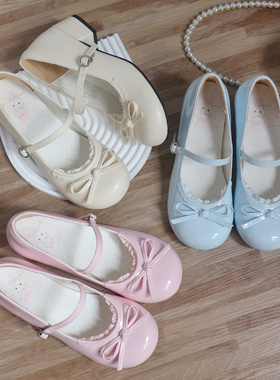小芙蕾中跟 森拉原创lo鞋圆头蝴蝶结粗跟可爱玛丽珍单鞋lolita鞋