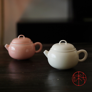 天野2025年新 纯手工漫粉薄胎萌感小号茶壶功夫茶具泡茶器玉泥