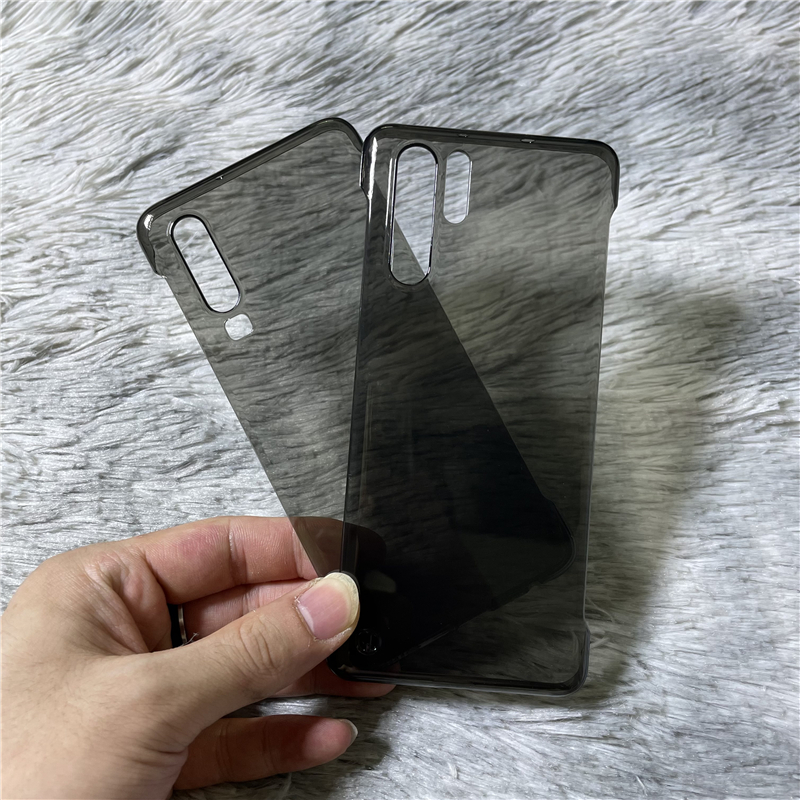 适用于华为P30Pro手机壳半透黑无边框透明硬壳p30半包保护套防摔