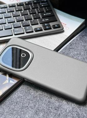 适用于iqoo13手机壳新款半包火山口iqoo12pro超薄防摔岩砂iqoo11pro简约商务iqooneo10pro大孔磨砂iqooZ9灰色