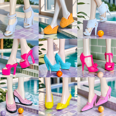 30厘米换装巴可比儿娃高跟鞋心怡超模ST娃凉鞋6分娃鞋女孩玩具