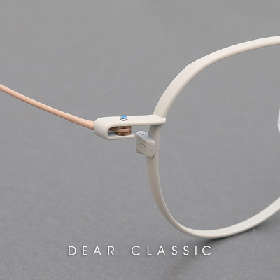 白烟色小众设计超轻纯钛眼镜框