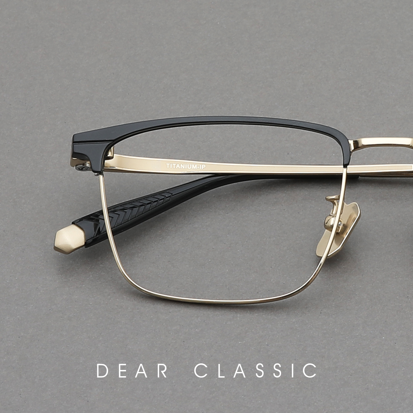 温文尔雅 54片宽小众设计商务小框男款近视日本钛眼镜架高档纯钛