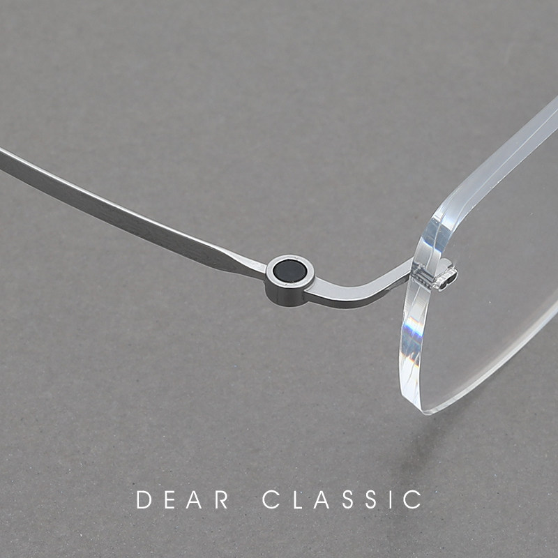 高智精英 日本钛小众设计无框眼镜架超轻近视眼镜框男女高档眼镜