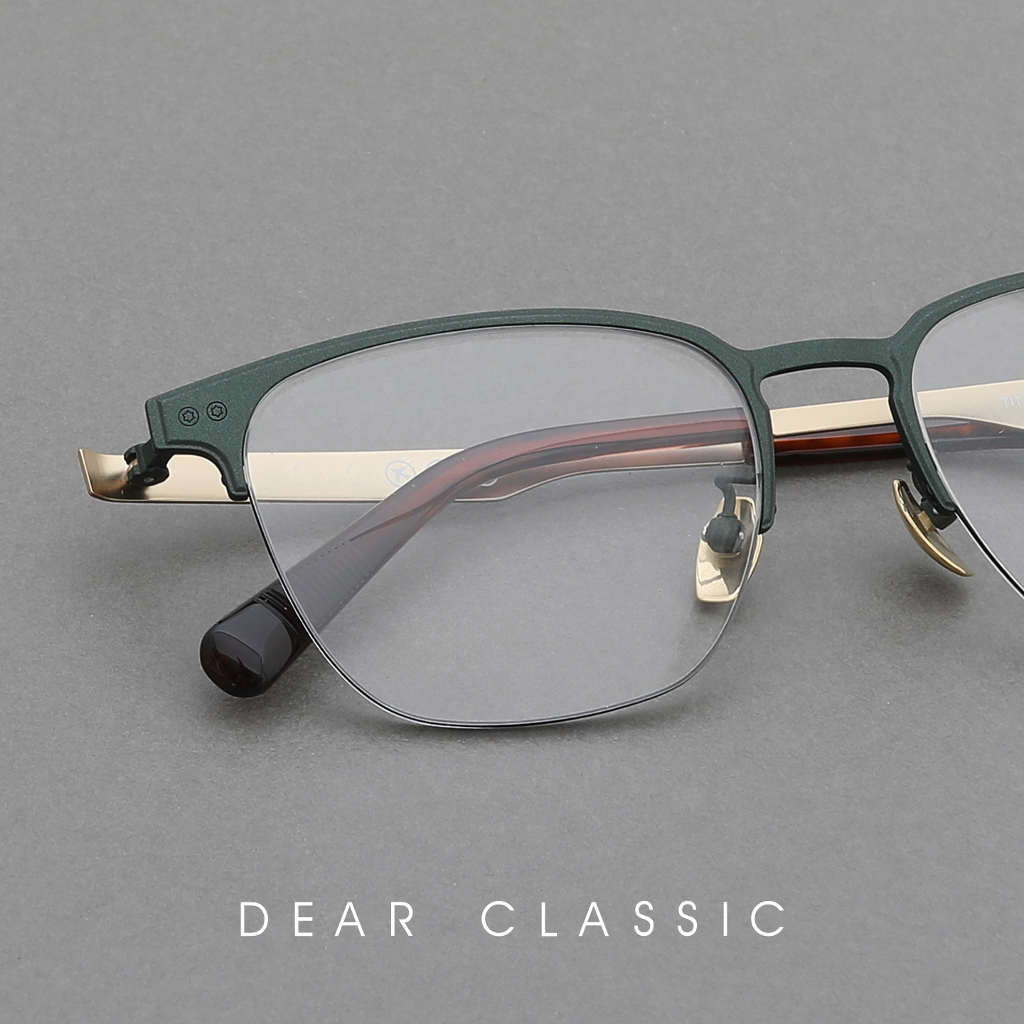 爆炸奢华卢卡斯绿小众眼镜架男