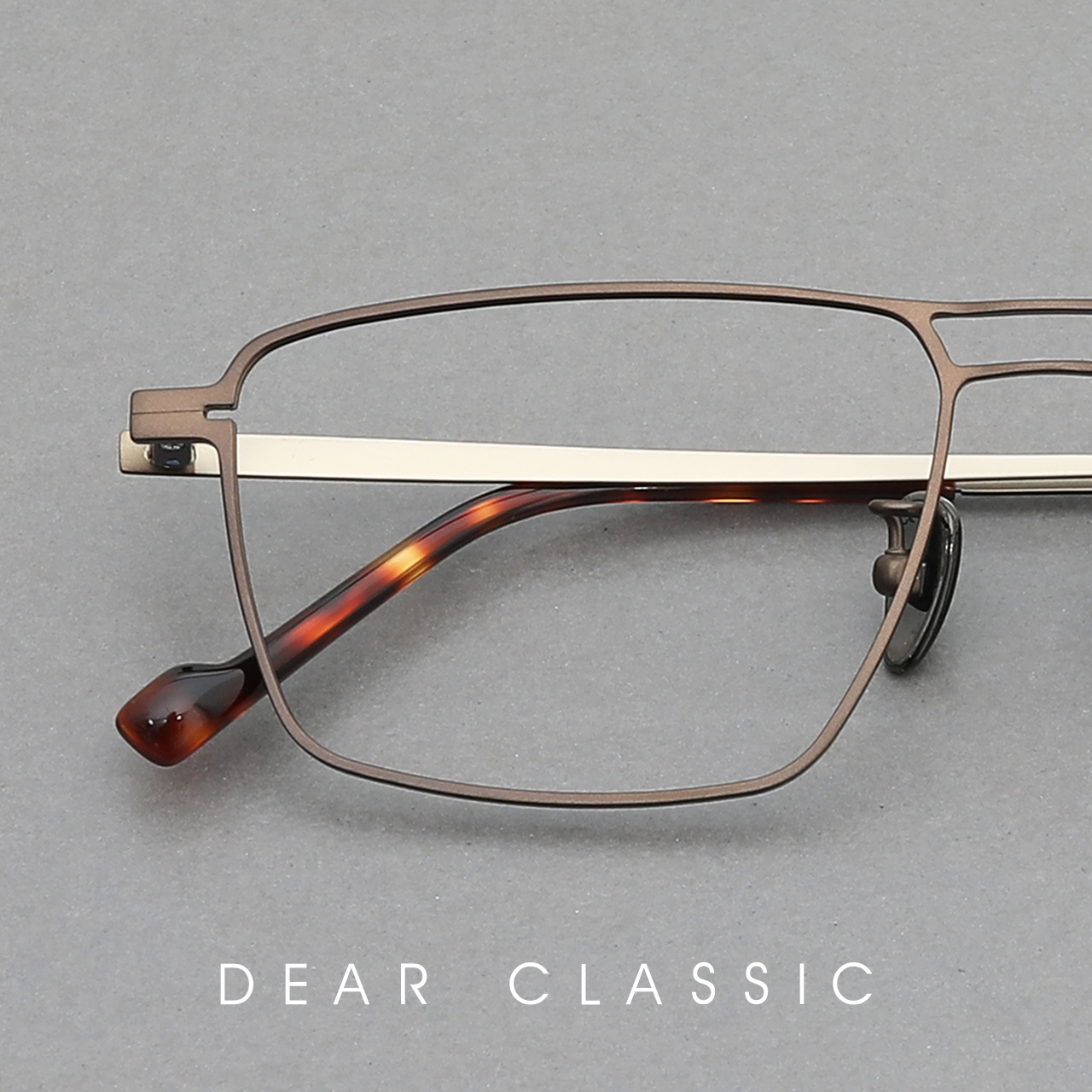 文质彬彬小众设计双梁眼镜框