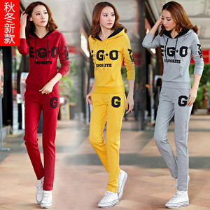 2018运动服套装女春秋新款韩版女士休闲学生薄款卫衣两件套时尚潮