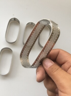 不锈钢冲孔半熟芝士模具椭圆洞洞慕斯圈芝士蛋糕模 轻乳酪蛋糕模