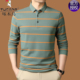 爸爸春装 啄木鸟男士 条纹带领polo衫 纯棉春秋款 上衣服 高档t恤长袖