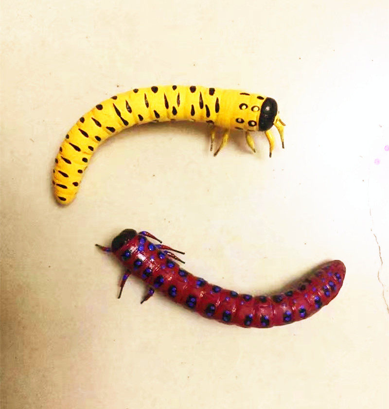 仿真毛毛虫 陶土仿真昆虫幼虫 动物模型 宝宝识物 摄影道具玩具