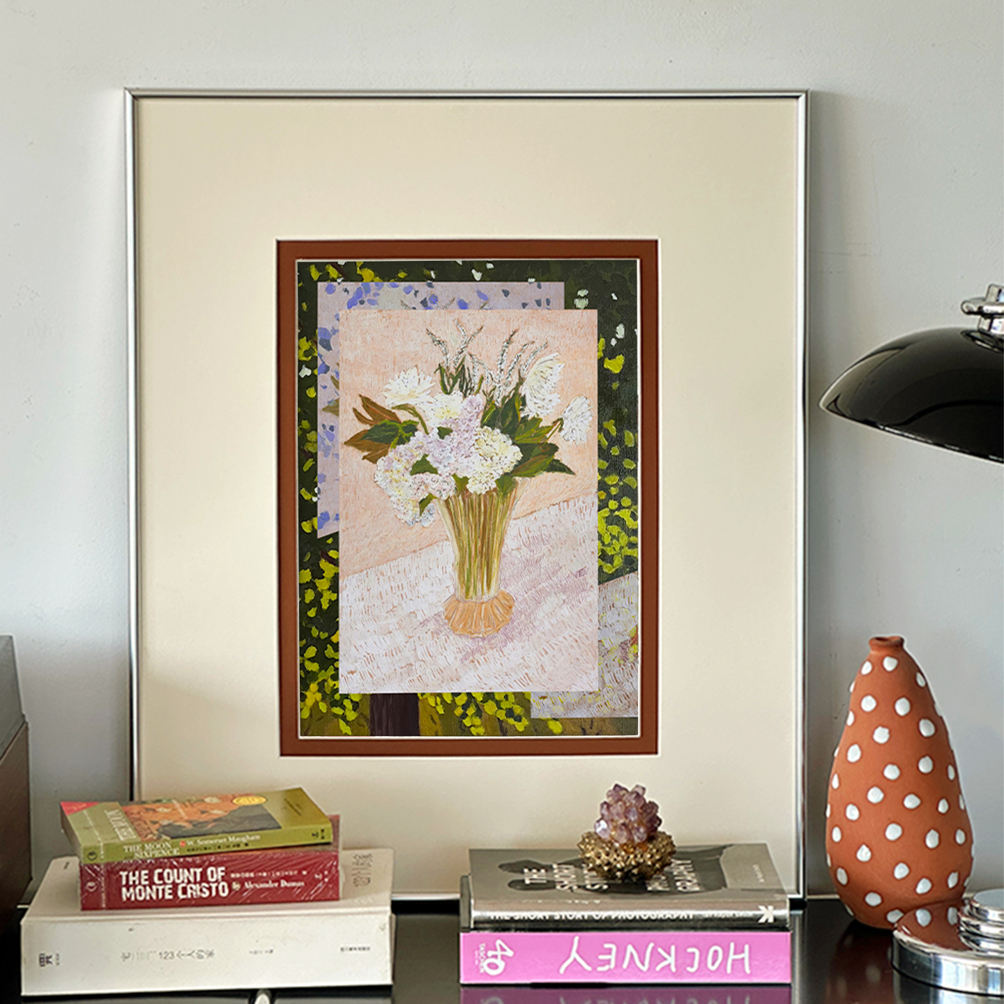 木吉光影叠花现代中古艺术装饰画