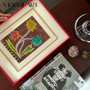 星花 饰画卧室床头挂画高级感壁画 木吉艺术现代小众客厅背景墙装