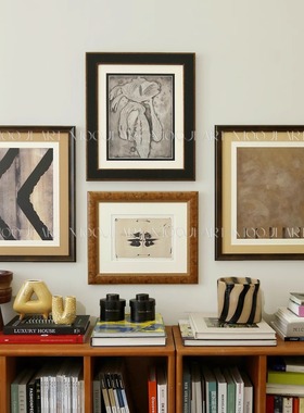 木吉法式小众艺术装饰画中古玄关客厅组合挂画卧室高级感设计师画