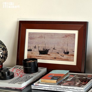 远航 饰画高级感卧室床头挂画 木吉艺术中古风客厅背景墙装