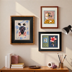 中古风高级感挂画餐厅卧室画 饰画法式 木吉椅畔 客厅沙发背景墙装