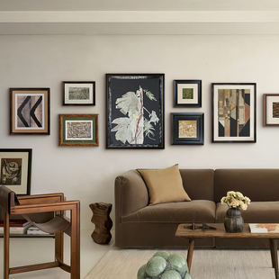 饰画高级感客厅沙发背景墙挂画民宿展厅壁画 木吉中古组合装