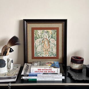 木吉南洋中古风客厅沙发背景墙装饰画餐厅新中式餐边柜墙壁画挂画