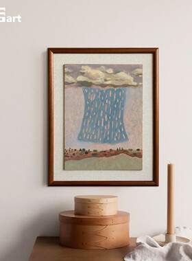 【云间落雨】木吉设计轻复古风景小众高级感客厅书房餐厅装饰画