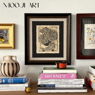 葵花宝典 饰画 木吉创意设计中古风客厅餐厅卧室高级感立体手工装