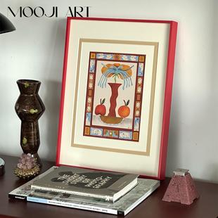 木吉原创版 饰画高级感卧室挂画复古餐厅画 权萍安顺遂中古风客厅装