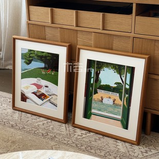 木吉窗外 饰画高级感玄关画复古餐厅艺术挂画 客厅沙发背景墙装