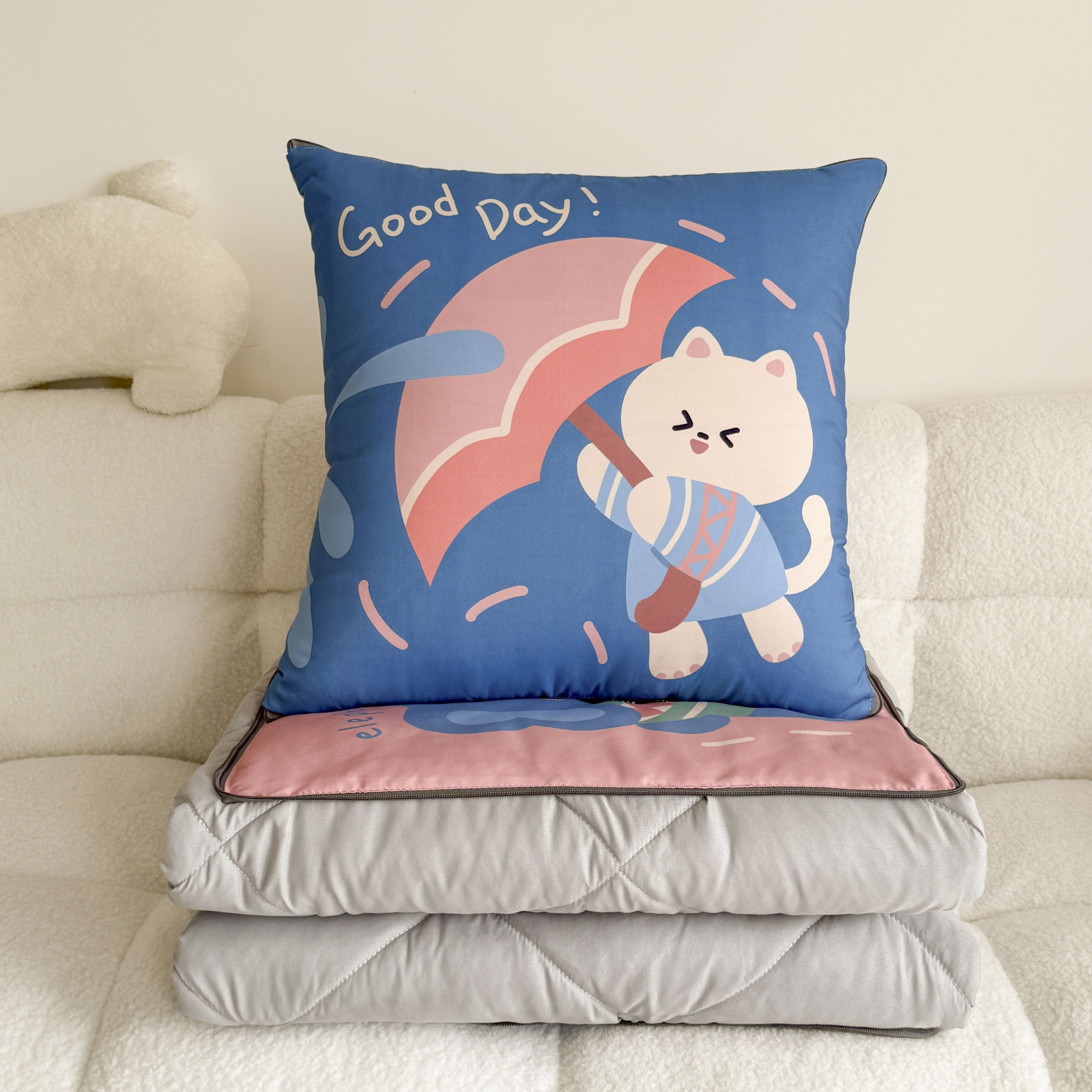 儿童抱枕被子二合一可爱汽车沙发靠垫卡通办公室宿舍午休枕头春夏