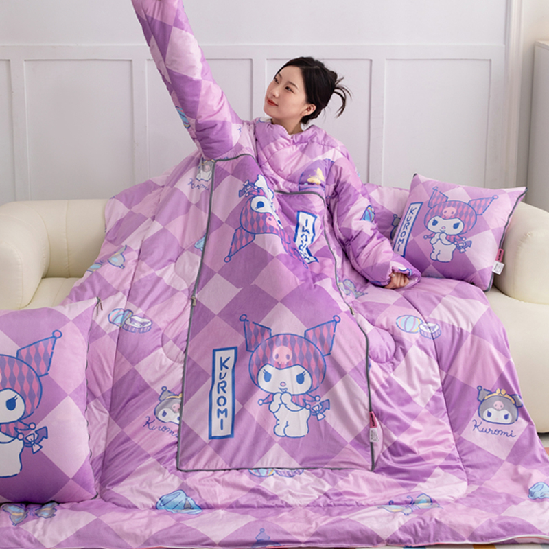 可穿戴抱枕被子二合一加厚午休毯