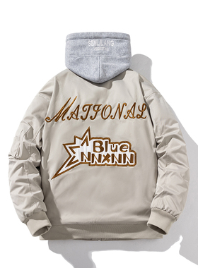 mYes牧野森美式风街头棒球服外套vintage飞行员夹克男女潮流棉衣