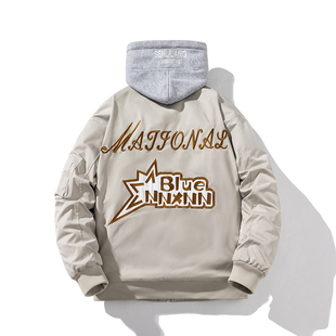 mYes牧野森美式 风街头棒球服外套vintage飞行员夹克男女潮流棉衣