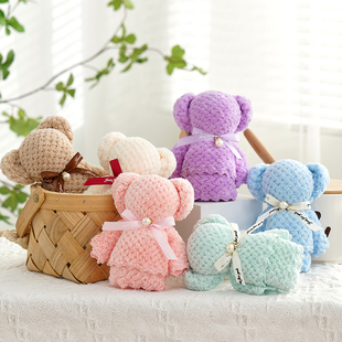 小熊毛巾伴手礼结婚小礼物送伴娘幼儿园引流礼品生日可爱创意公仔