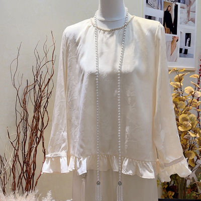 DY米-26年早春新中式时尚花边设计简约百搭小衫10091