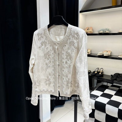 DY集-26年早春新中式清冷优雅气质提花钉珠刺绣短外套6355