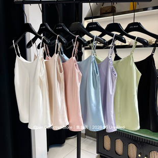 DY集-2026年夏上新优雅醋酸缎面百搭纯色V领吊带背心B6585