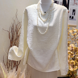 DY米-款新中式时尚提花盯珠设计百搭小衫(不含下装+马甲)YS1-9137