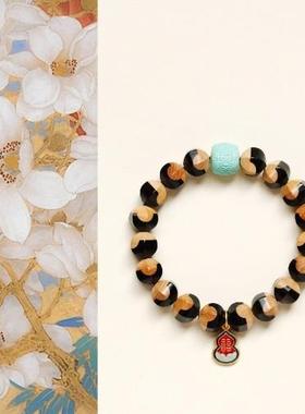 紫光檀嵌黄杨木 12mm 18颗手串 木简约盘玩文玩念珠送礼