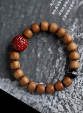 小叶紫檀-老山檀香八大守护神10x11mm手串木简约盘玩文玩念珠送礼