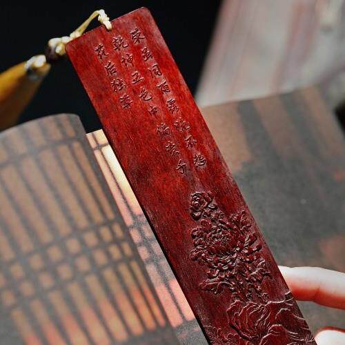 小叶紫檀丨画菊 书签 木质古典中国风精美礼物精致创意书签
