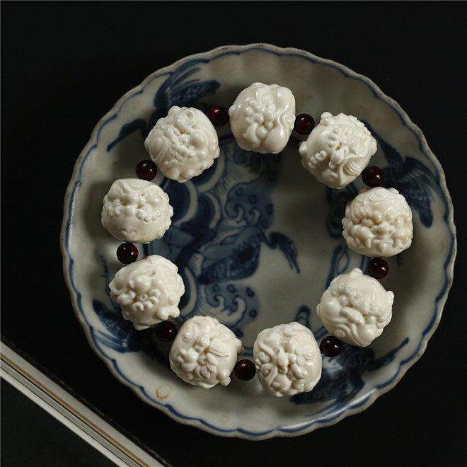 鹿角原创龙生九子手串文玩手工雕刻男士女款文玩手链生日礼物