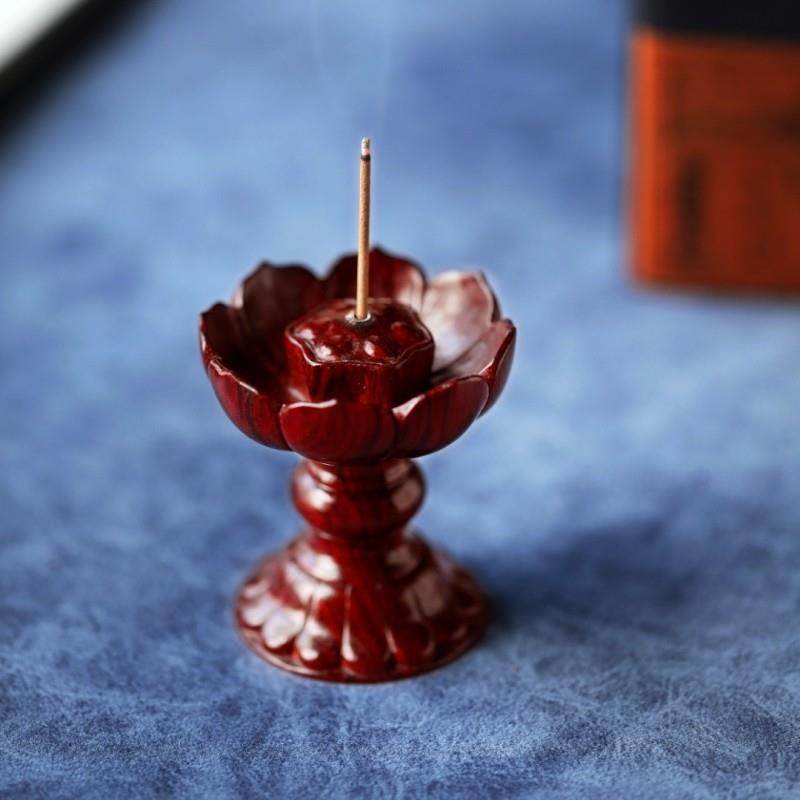 小叶紫檀宝莲灯香插家用线香插香架香托香炉熏香檀香香座送礼,饰品/流行首饰/时尚饰品新,小众木作,淘宝优惠券,粉丝福利购,淘宝优惠卷