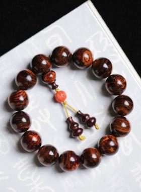 海黄鬼脸纹手串木质男简约精致手链盘玩把玩文玩念珠礼物送礼饰品