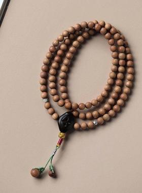 老山檀香湘茹佛珠手链手串木质男女文玩念珠送礼礼品生日礼物